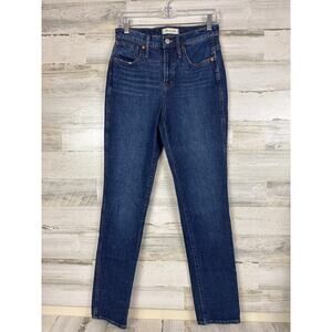 Madewell Women’s 26 Blue High Rise Stovepipe Full Length Denim Jeans NEW